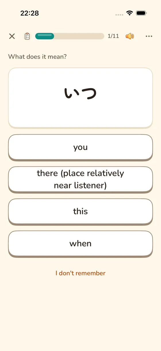 A meaning question inside a round